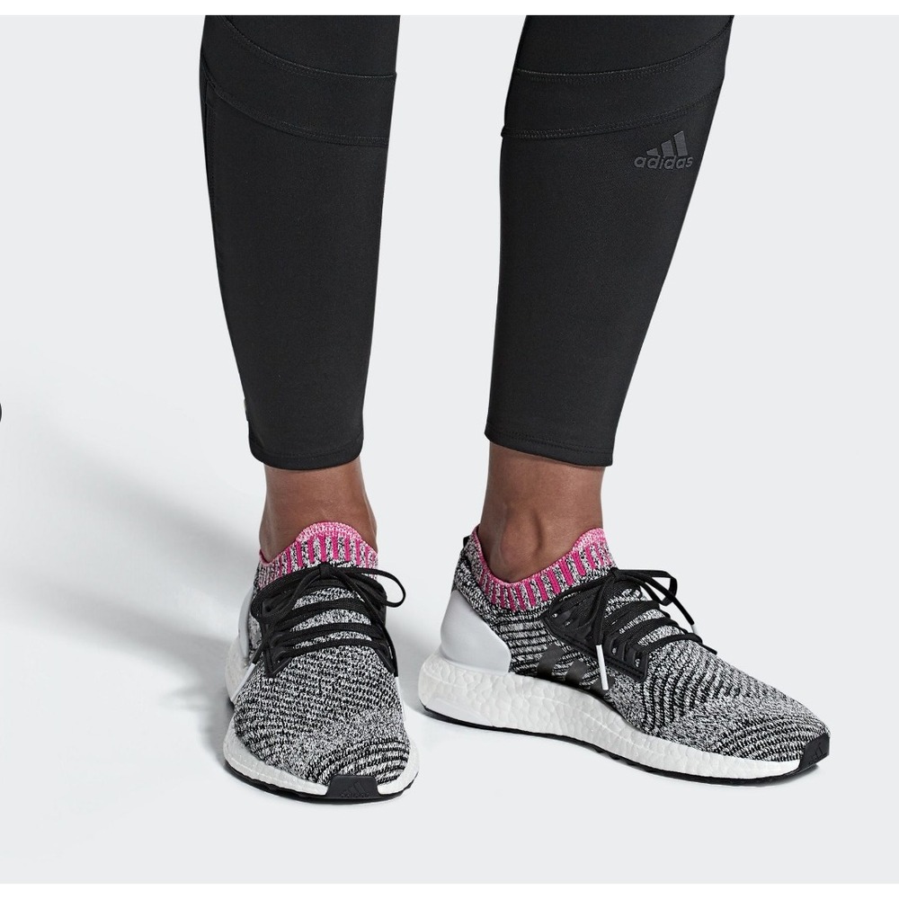 Adidas Ultra Boost X Shock Pink Breast Cancer Ribbon Sneaker Gray Women's Size 9